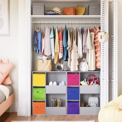 GRANNY SAYS 11 Inch Cube Storage Bins, Cube Storage Organizer, Rainbow - Image 3