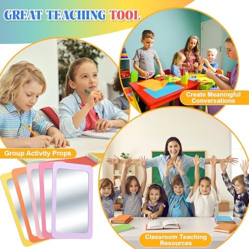 Dandat 10 Pcs 6x4 Shatter Proof Unbreakable Kids Mirrors, Macaron Color - Image 5