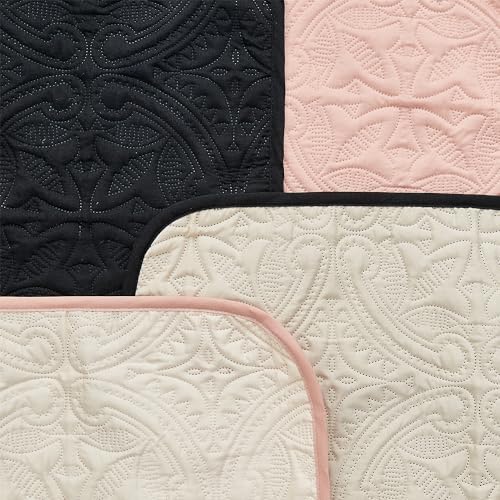 Great Bay Home Reversible Chair Cover - Washable Slipcover Furniture Protector with Elastic Straps - Perfect for Kids & Pets - Quilted & Stitched Detail (Black/Taupe) - Image 6