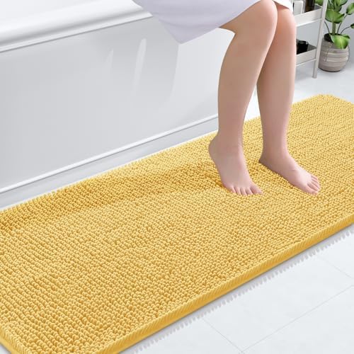 OLANLY Bathroom Runner Rugs 70x24, Extra Soft Absorbent Chenille Bath Rugs by OLANLY