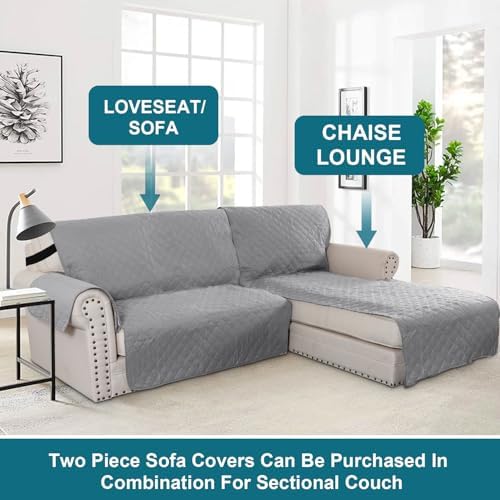 Turquoize 100% Waterproof Sofa Covers Chaise Lounge L Shape Sofa Protector - Image 5