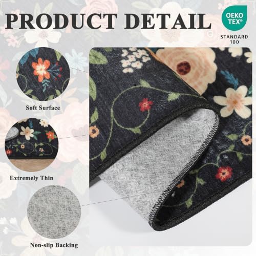 DUKINO 2x7 Runner Rug for Hallway, Washable Runner Rug Non Slip, Black - Image 5
