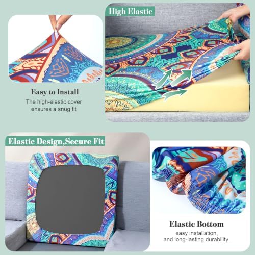 8Pcs Patio Cushion Covers Stretch Outdoor Furniture Protector Slipcovers - Image 4