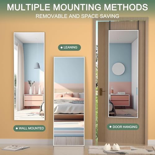 Hasipu Door Mirror Full Length, 51 x 16 Inch Full Body Wall Mirror Over The Door Hanging Mirror for Bedroom, Living Room, Cloakroom - Image 5