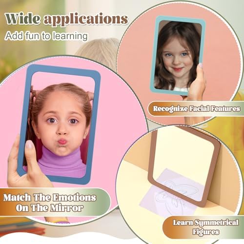 Dandat 50 Pcs 6x4 Shatter Proof Unbreakable Kids Mirrors, Morandi Color - Image 4