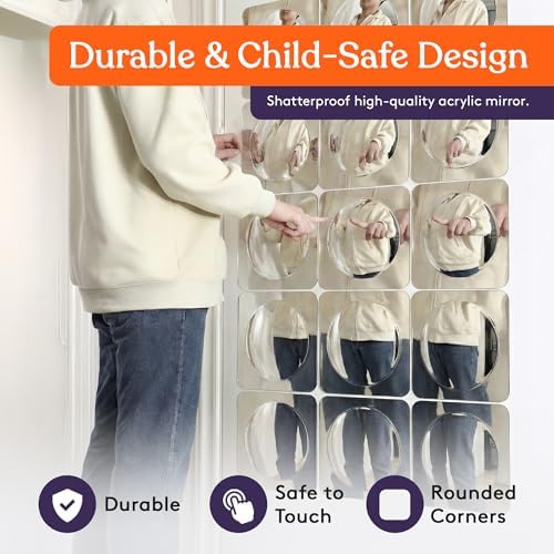 Special Supplies Sensory Bubble Wall Mirror - Interactive Acrylic Mirrors for Wall Decoration and Sensory Toys for Kids Classroom or Home -Sensory Room Decor -Visual, Tactile Stimulation (15 Pk) - Image 4
