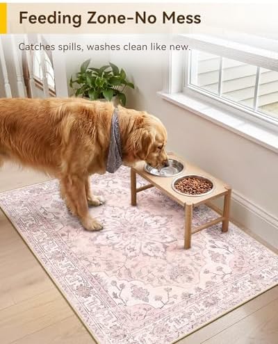 RELEANY Washable Area Rug, Small 2'x3', Pink - Image 3
