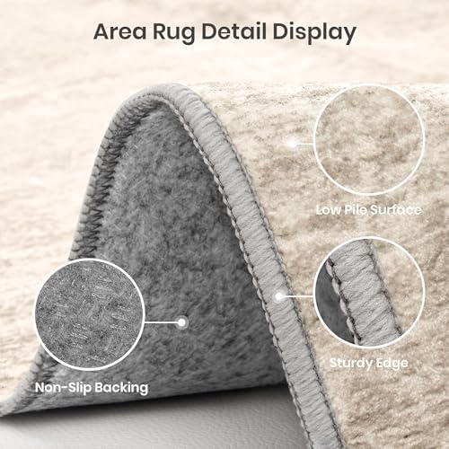 Valenrug Washable Rugs 5x7, Non Slip Large Area Rugs for Living Room, Brown - Image 6