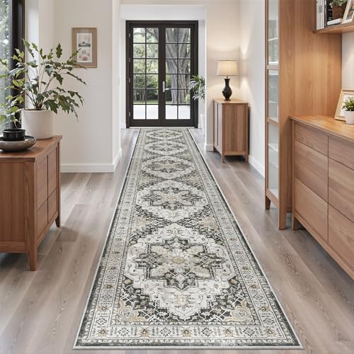 Madane Hallway Runner Rug 2'6''x16' Kitchen Runners Vintage, Black - Image 2