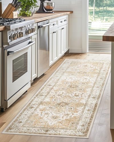 AMADA HOMEFURNISHING 2x6 Washable Runner Rug, Low-Profile Kitchen Rugs with Non-Slip Backing & Durable Edge Binding, Vintage Entryway Runner Rug for Bedroom & Hallway - Image 5