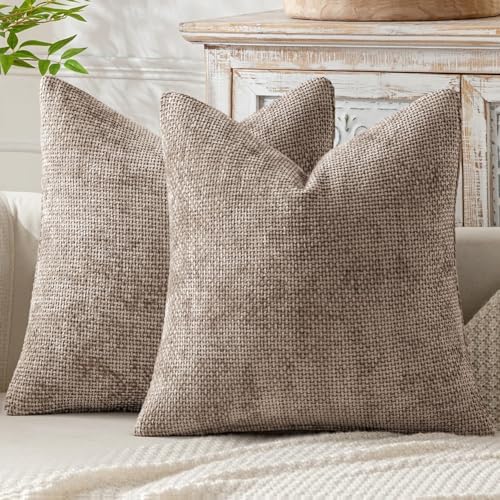 MIULEE Decorative Couch Throw Pillow Covers 20x20 Inch Light Khaki 2 Pack by MIULEE