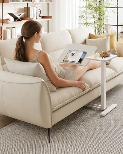 SANODESK 32''Overbed Table Gas Spring Lifting with Wheels&Tilting Desktop - Image 5