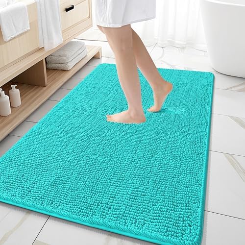 OLANLY Large Bathroom Rugs 59x35, Extra Soft Absorbent Chenille Bath Rugs by OLANLY