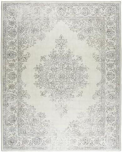 ReaLife Rugs Machine Washable Area Rug - Living Room Bedroom Bathroom Kitchen Entryway Office - Padded Low Pile Stain Resistant Premium - Boho Farmhouse Vintage - Paige - Ivory 7'6" x 9'6" - Image 3