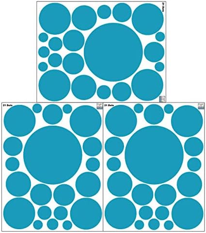 Polka Dot Wall Decals (63) Girls Room Wall Decor Stickers, Wall Dots, Vinyl Circle Peel & Stick DIY Bedroom, Playroom, Kids Room, Baby Nursery Toddler to Teen Bedroom Decoration Gift 3"-6.5" (Teal) - Image 6