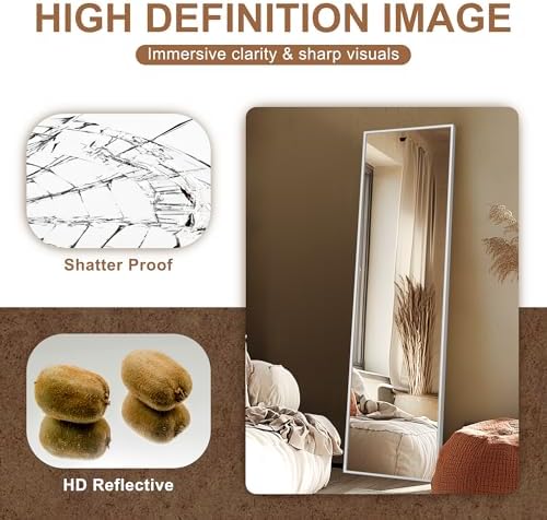Delma Full Length Mirror with Stand, 56x15 Silver Floor Mirror - Image 4