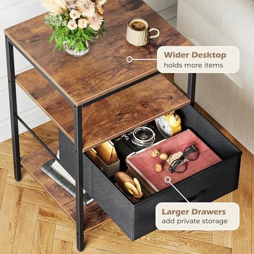 SUPERJARE Nightstand with Charging Station, USB-C Port, Bedside Table - Image 7