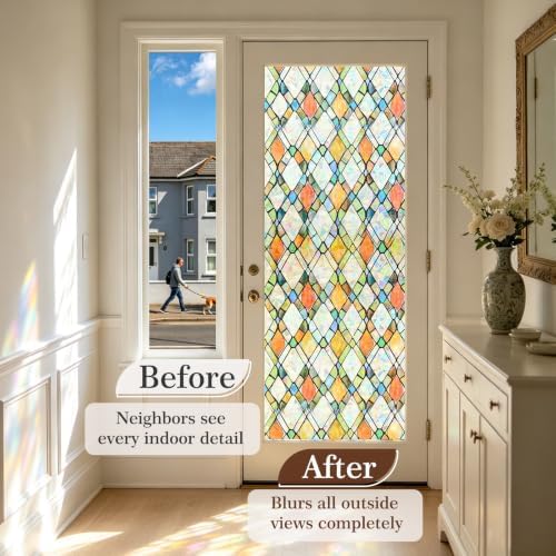 3D Rainbow Stained Glass Window Film for Bathroom - Image 3