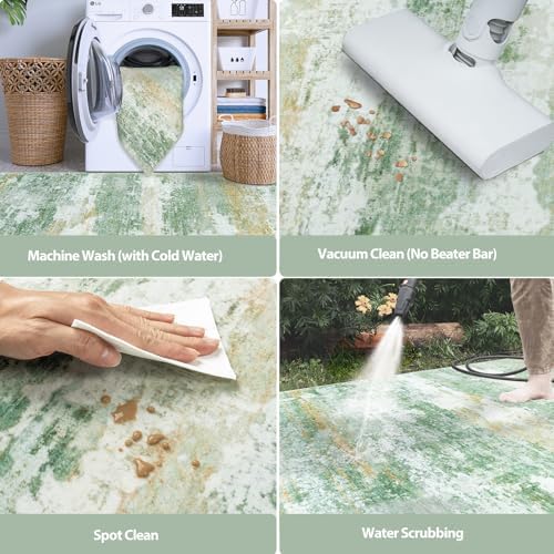 Aelenmu 8x10 Area Rugs for Living Room Washable Bedroom Dining Room Green - Image 5