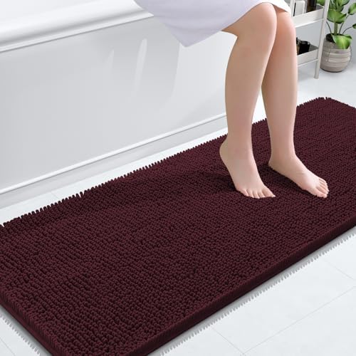 OLANLY Bathroom Runner Rugs 59x24, Extra Soft Absorbent Chenille Bath Rugs by OLANLY
