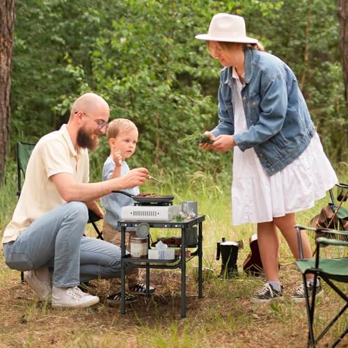 Titanker Folding Camping Table 2ft, Small Camp Table Portable with Side Racks & Storage Net, Small Picnic Table, Portable Beach Desk, Car Camping Essentials, Aluminum Light & Solid - Image 5