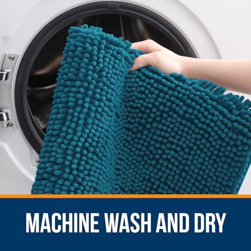 OLANLY Bathroom Runner Rugs 47x17, Extra Soft Absorbent Chenille Bath Rugs - Image 5