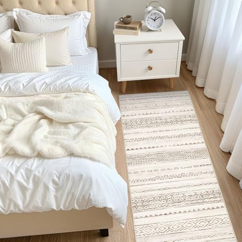 Nakagishi Runner Rug Kitchen Washable Rugs: 3x8 Non-Slip Boho Soft Modern Stain Resistant Indoor Floor Neutral Farmhouse Throw Carpet for Hallway Bathroom Laundry Room Entryway Bedroom- Brown - Image 7
