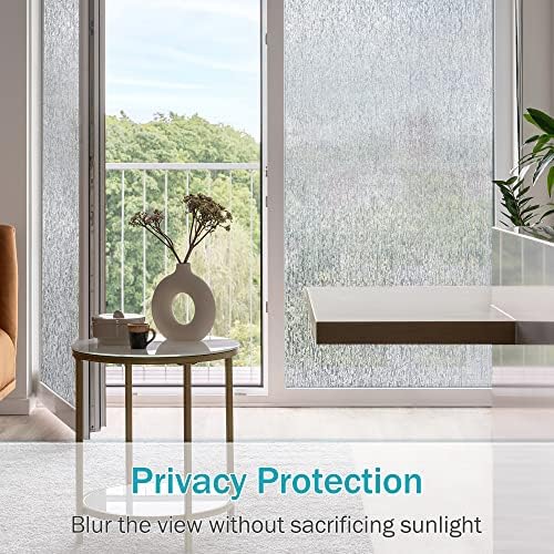 VELIMAX Rain Glass Window Film Privacy Static Window Clings Decorative Glass Sticker for Home Office Removable UV Protection Heat Control 17.7 x 118 inches - Image 4