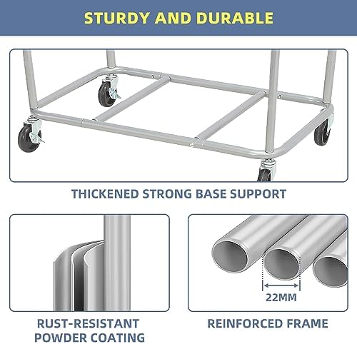 STORAGE MANIAC Commercial Laundry Hamper with Heavy Duty Steel Frame, 320 L Industrial Laundry Basket Cart with Wheels for Hotel, Home, Laundry Room, 31.7''L x 19.3''W x 30.91''H, Large Beige - Image 5