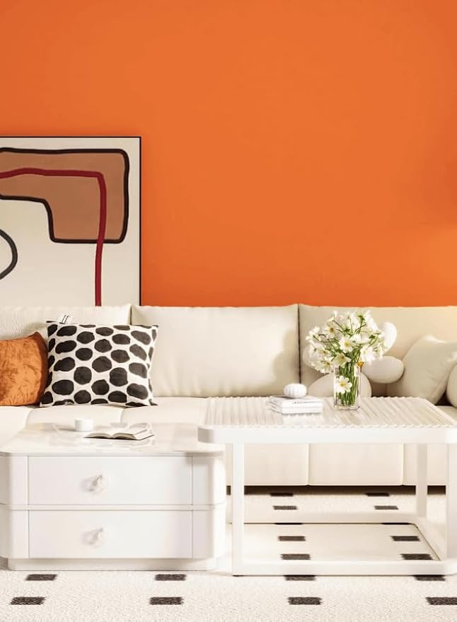 Dimoon 393''x17.7'' Orange Peel and Stick Wallpaper Contact Paper Modern Self Adhesive Wall Paper Removable Renter Friendly Textured Solid Color Shelf Vinyl Roll (393''x17.7'',Tropical Orange) - Image 5