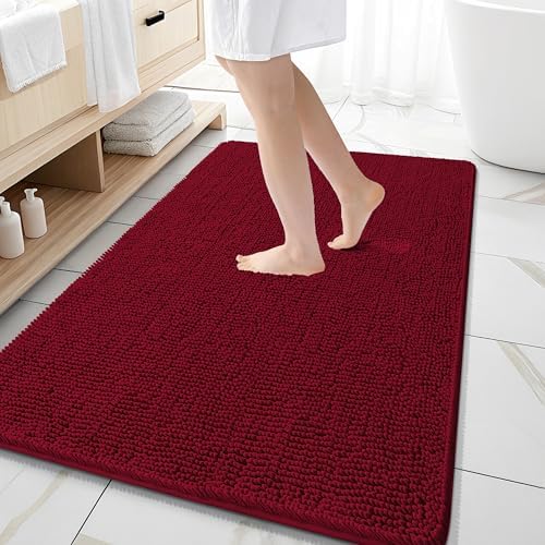 OLANLY Large Bathroom Rugs 59x35, Extra Soft Absorbent Chenille Bath Rugs by OLANLY