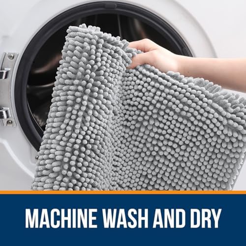 OLANLY Bathroom Rugs 34x21, Extra Soft Absorbent Chenille Bath Rugs - Image 5