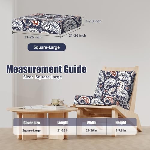 8Pcs Outdoor Cushion Covers, Stretch Patio Furniture Couch Chair Slipcovers - Image 2