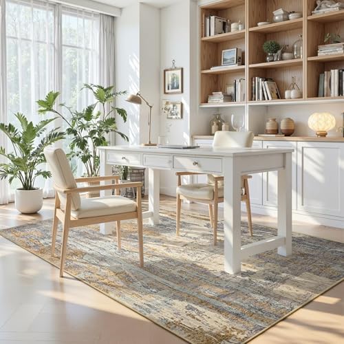 Toneed 4x6 Washable Non Slip Abstract Area Rugs for Bedroom Living Room - Image 4