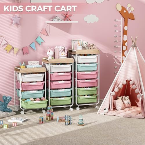 SYKIARIOL Rolling Storage Utility Cart with 4 Drawers,Art Cart,Colorful - Image 6