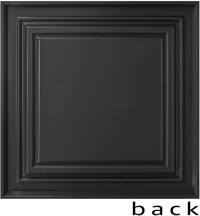 Art3d PVC Ceiling Tiles, 3D Plastic Sheet in Black, 2 x 2 ft, 12-Pack | Lightweight, Waterproof, No Sag and Breakage, Compatible with Grid System, Perfect for Basement, Kitchen - Image 7