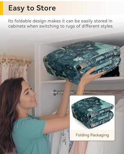 RELEANY Washable Area Rug, 3'x4', Teal - Image 6