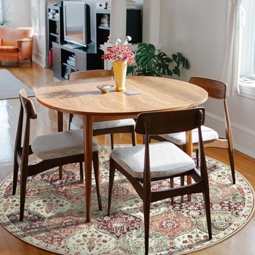 Lahome Moroccan Washable Round Area Rug, Soft Round Rugs 6ft Ultra-Thin - Image 3