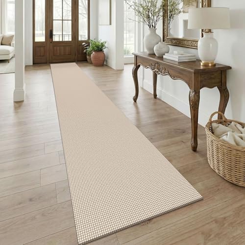 KOZYFLY Braided 2.5'x18' Runners Rugs for Hallway, Extra Long Washable Runner Rug, Woven Non Slip Kitchen Runner, Cotton Entryway Rug, Floor Carpet for Entry, Aisle, Hall, Ivory Beige by KOZYFLY