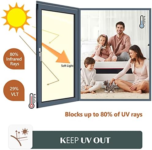 FILMGOO One Way Privacy Window Film Heat Control Mirror Tint 35.4Inx6.5Ft - Image 2