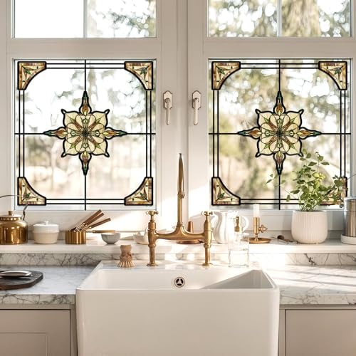 ADD.HERES Stained Glass Window Film, Window Film Decorative, 11.8" x 15.7" - Image 5