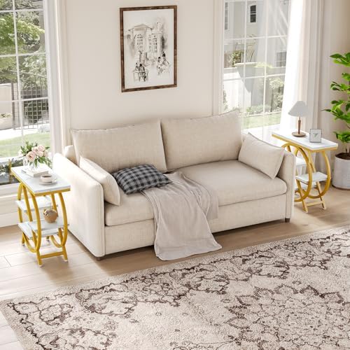 Little Tree End Table, 4-Tier Narrow Faux Marble Side Table - Image 3