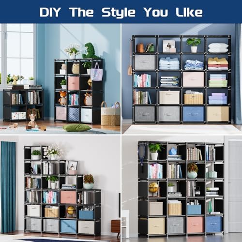 Mavivegue 20 Cube Book Shelf, Storage Organizer, Large DIY Bookcase, Metal Cube Bookshelf, Cubbies Closet Storage Organizer Shelves for Bedroom,Living Room,Home,Office - Image 6
