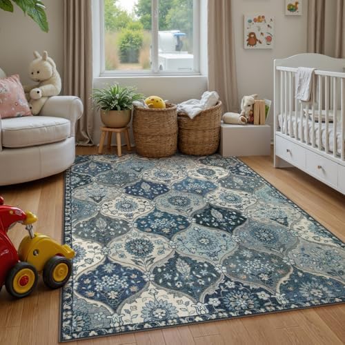 Lahome Moroccan Washable Area Rug 6x9, Large Soft Living Room Bedroom Rugs - Image 4