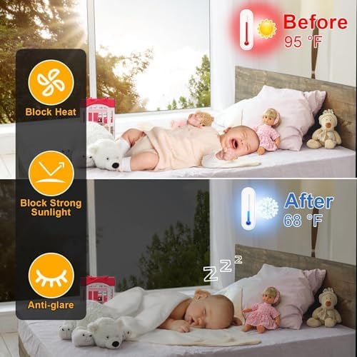 One Way Window Privacy Film See Out Not in, Window Tint for Home, Reflective Mirror Glass Windows Coverings Sun Heat UV Blocking, Black-Silver, 41.3 Inch x 78.74" - Image 2