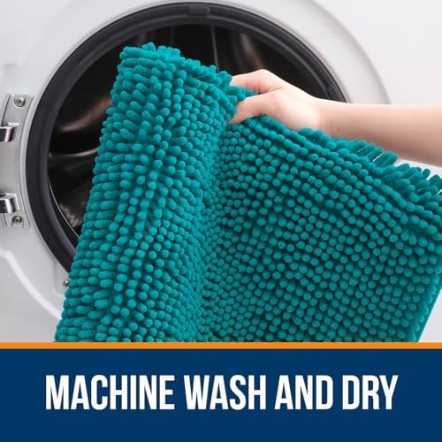 OLANLY Toilet Rugs U-Shaped 24x24, Soft Absorbent Chenille Contour Rugs - Image 5