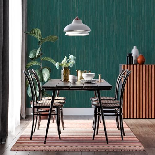 Teal Grasscloth Peel and Stick Wallpaper Texture Contact Paper 15.7" X 120" Self-Adhesive Faux Grasscloth Removable Wallpaper Cabinets Counter Top Liners - Image 6