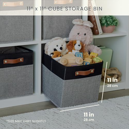 OrganiHaus 11x11 Cube Storage Bins, Set of 4 - Fabric Storage Cubes - Image 2
