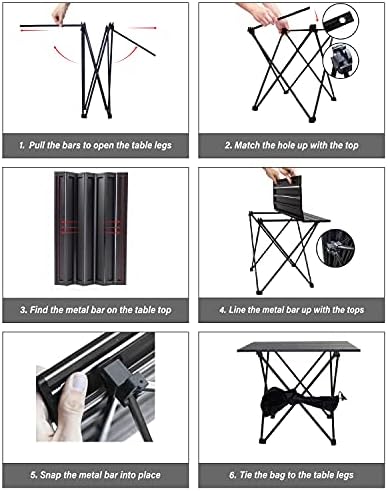 MSSOHKAN Camping Table Folding Portable Camp Side Table Aluminum Lightweight Carry Bag Beach Outdoor Hiking Picnics BBQ Cooking Dining Kitchen - Image 6