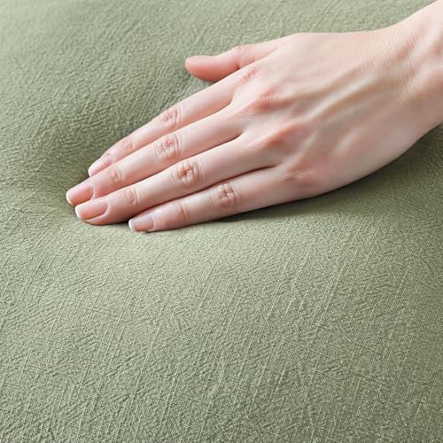 MIULEE Boho Linen Fringe Decorative Throw Pillow Covers Sage Green 18x18 - Image 2